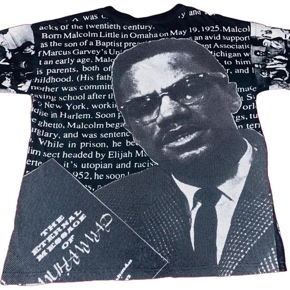 Other - Rare Vintage 90s AOP Malcom X By Any Means Necessary All Over Print Tee LARGE